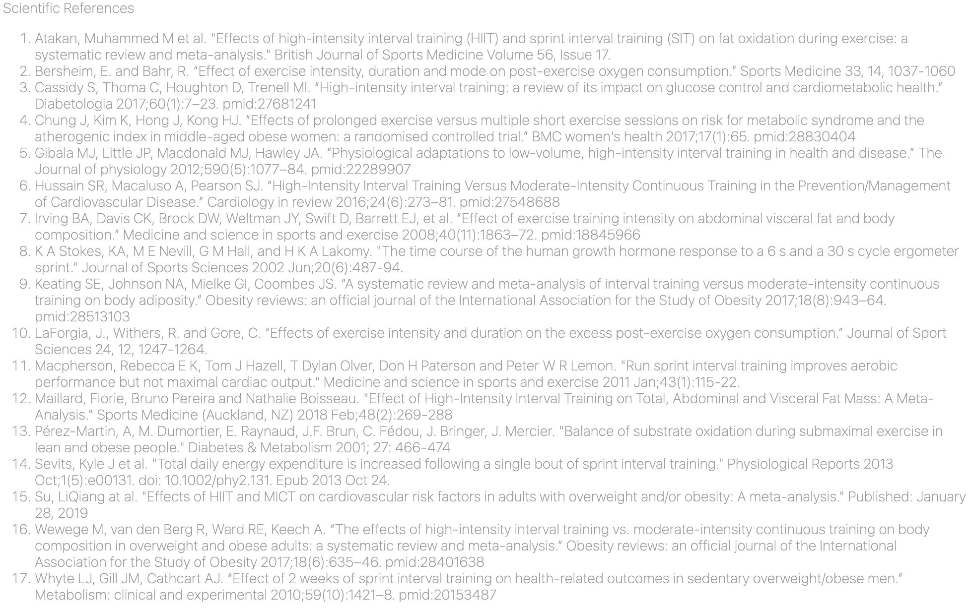 Scientific References
